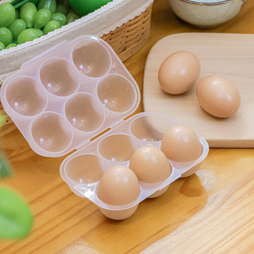 6 Grid Egg Cartons, Clear Egg Holder, Egg Basket for Fridge, Picnic Egg Container 1
