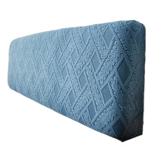 (blue, 120cm hight 5060cm) Soft Slip Cover For Bed Frame Elastic Jacquard Fleece Fabric Without