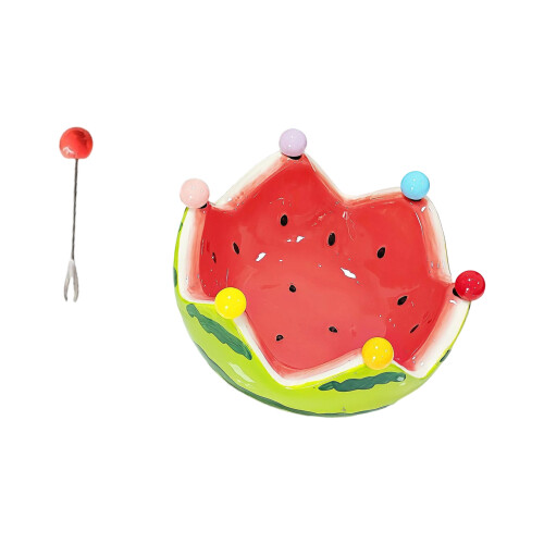 Bunte Wassermelonen-Dessert-Servierschüssel, 6 rostfreie-Rot