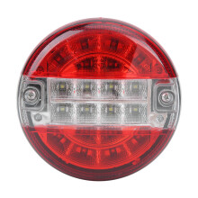 Ronde LED-achterlichten voor vrachtwagens, waterdicht, rem- en knipperlicht, krachtige LED's, afgedichte elektronica, geschikt voor 10-30V
