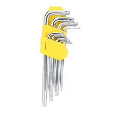 Jogo de chaves Allen com ponta Torx e furos de segurança Torx, construção em aço inoxidável de alta dureza, ideal para reparos mecânicos