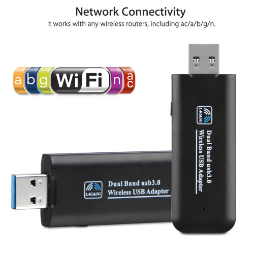 Προσαρμογέας USB3.0 WiFi διπλής ζώνης, το τσιπ Realtek8812AU εξασφαλίζει σταθερή σύνδεση για 2
