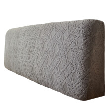 (grey, 120cm hight 5060cm) Soft Slip Cover For Bed Frame Elastic Jacquard Fleece Fabric Without