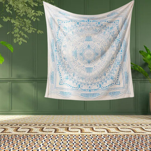 Boho Bedding Λευκό Χρυσό Queen Κάλυμμα, Πνευματικό Διακόσμημα για έναν Μποέμικο Τρόπο 2
