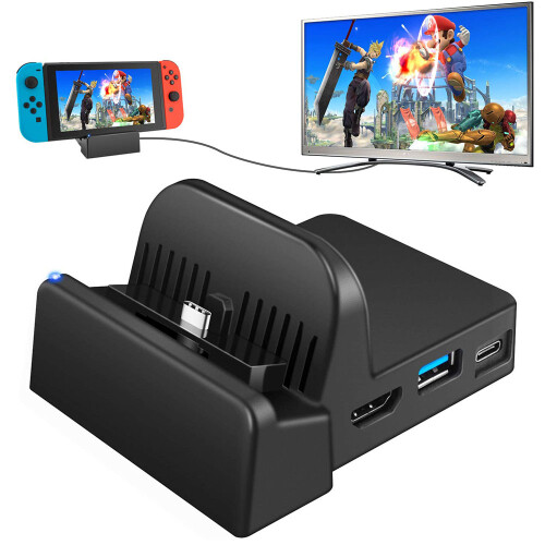 Switch TV Dockingstation, Kompakt og Let Til Nintendo Switch, Med Smart Chip System Og Ventilationshuller