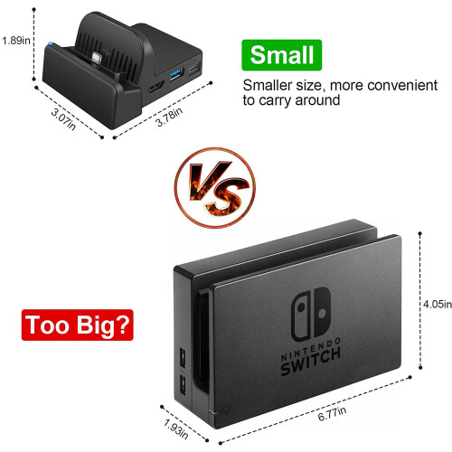 Switch TV Dockingstation, Kompakt og Let Til Nintendo Switch, Med Smart Chip System Og Ventilationshuller 2