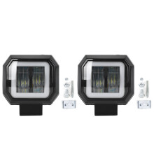 20W LED-Arbeitsscheinwerfer, Zusatzscheinwerfer mit Nebelscheinwerfer, Superflutlicht, 6D-PC-Linsendesign, wasserdicht (IP67), für
