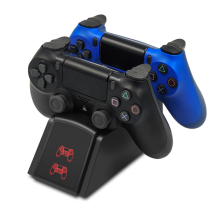 Chargeur pour manette PS4 avec double station de charge, station de charge rapide, indicateurs LED, utilisation simplifiée et base antidérapante