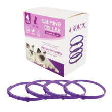 Pet pheromones Effective for cats and dogs, lavender calming collar, adjustable for cats (Pack of 4)