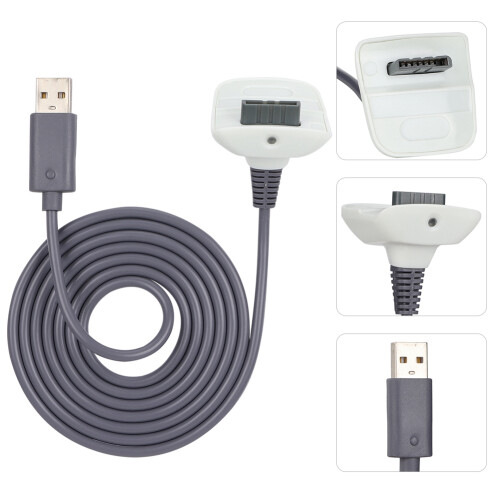 Replacement Charging Cable For Xbox 360 Controllers, Safe And Durable Cable With Silver-Plated Interface For Enhanced Gaming Sessions 1
