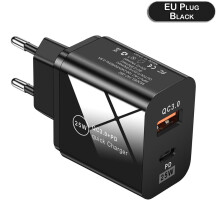 Carregador Adaptador de Energia, Tecnologia de Carregamento Rápido de 25W com Duas Portas para Casa, Viagens e Escritório, Design Compacto e Fácil