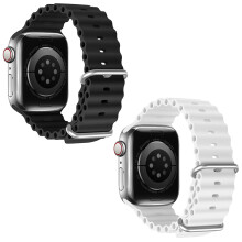 Pulseira esportiva elegante de silicone, material de silicone de alta qualidade, compatível com Apple Watch para homens e mulheres, pulseira