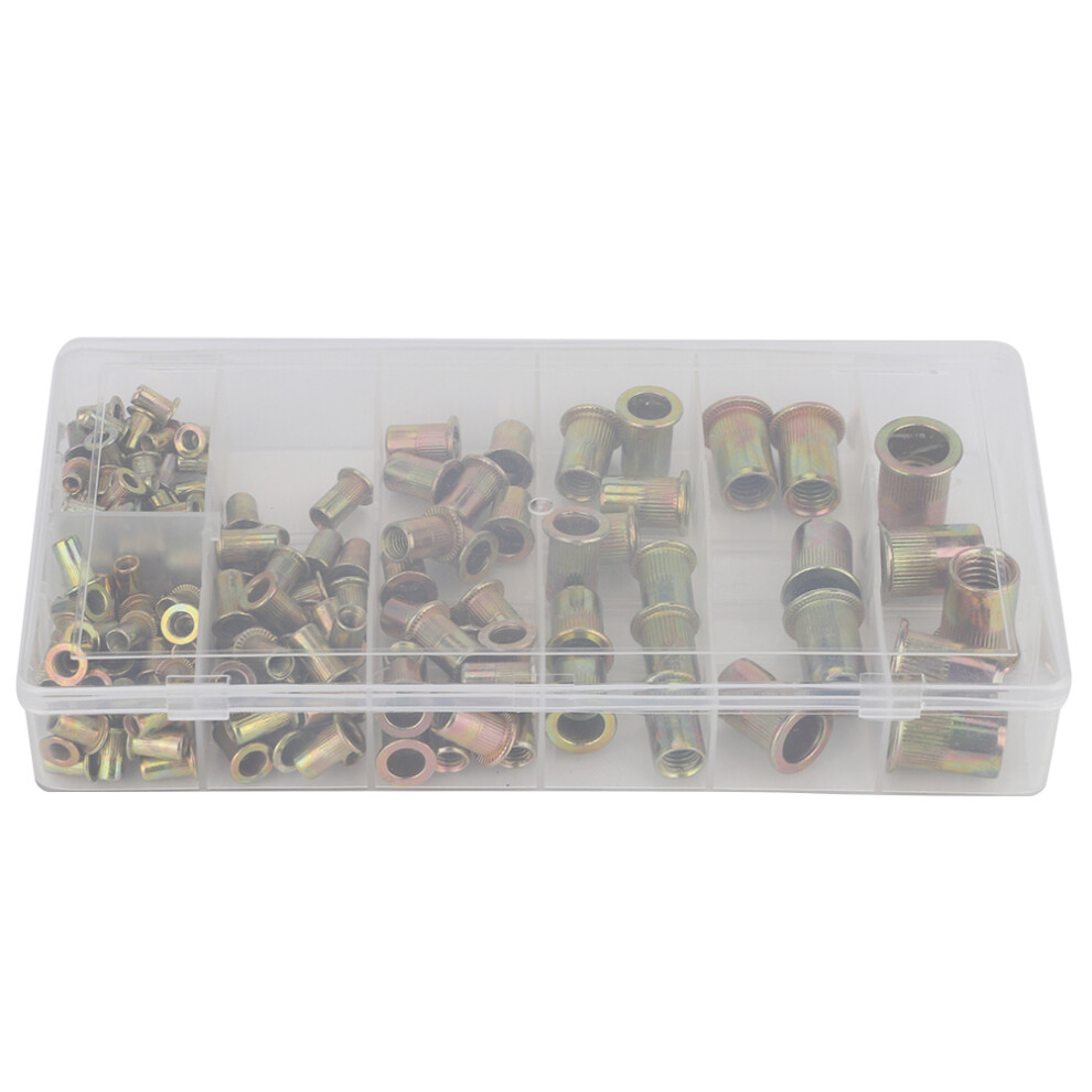 Metric Rivet Nut Kit Threaded Insert Nut Corrosion Resistant High Strength Durable Hardware Fastener Multipurpose Rivet Nuts Yellow Zinc Plated 9139052978096
