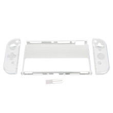 Schutzhülle kompatibel mit Nintendo Switch OLED, transparentes Design mit griffiger Oberfläche für Joy-Con-Controller und Konsole, hochwertiges