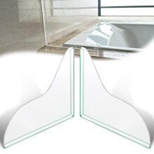GENGGAI 2pcs Shower Splash Guards Self Adhesive Bathtub Corner Splash Guard Transparent Shower Water Protection from Splashes