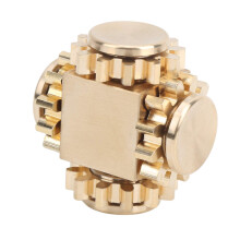 Fidget Toys for Adults, Precision Pure Brass Lathe Hand Gyroscope for Adults (Magic Cube Gear Pure Brass)