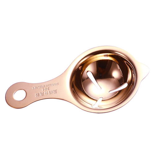 Egg Yolk Separator Divider Leak Egg Spoon Kitchen Tool Protein Separator Stainless Steel Egg White Separator Egg Leak Rose Gold