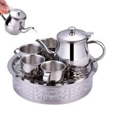 Kinder Small Stainless Steel Tea Set Teapot and Cups Set for Kids