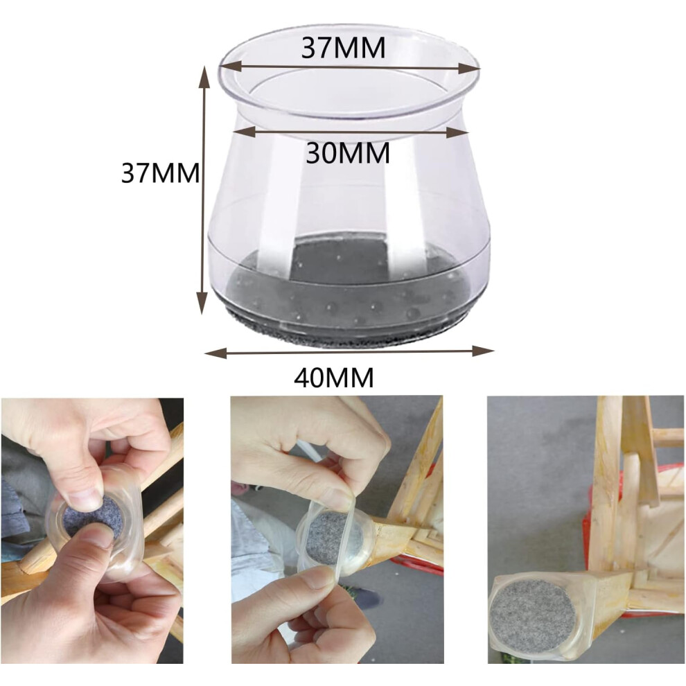 Chair Leg Floor Protectors, Updated Silicone Chair Leg Covers For Easy Installation, Noise Reduction Scratch Prevention On Hardwood Floors, 36 Pieces 9198585326989