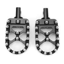 Pedane per moto in alluminio ricavate dal pieno tramite lavorazione CNC con denti sostituibili, pedane MX girevoli a 360 gradi per Harley Dyna