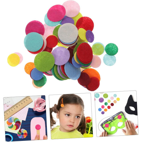100 pieces felt sheets DIY patchwork craft felt rounds for creative handmade projects, versatile decorative materials for family. 2