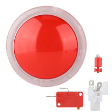 Botón pulsador de juego iluminado por LED de tipo convexo, microinterruptor para videojuegos arcade, botón de diseño único de 100 mm con sonido