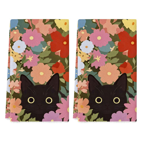 Torchon à vaisselle avec graphiques de chats, matériaux-Modèle 3