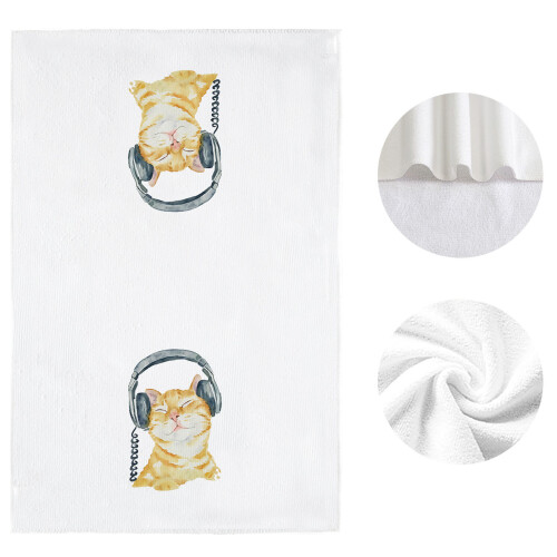 Serviette à main de cuisine imprimée chats décoratifs,-Modèle 7 2