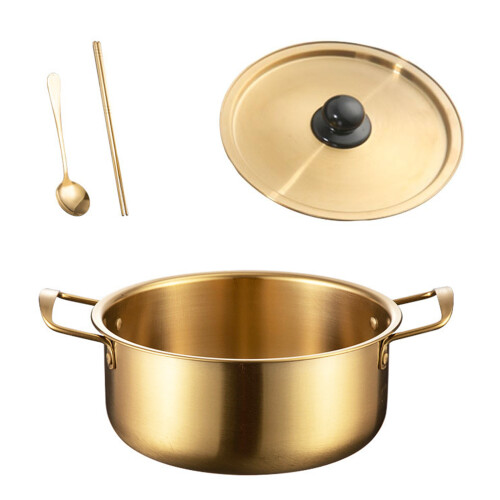 Marmite Ramen avec couvercle, ensemble de cuillères et-24cm