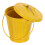 Yellow Iron Tabletop Trash Can with Lid Stylish Small Desktop Bin 1