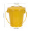 Yellow Iron Tabletop Trash Can with Lid Stylish Small Desktop Bin 3