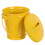 Yellow Iron Tabletop Trash Can with Lid Stylish Small Desktop Bin 9