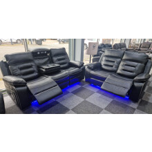 Hafsa 3 + 2 Black Electrical Recliner Sofa Set