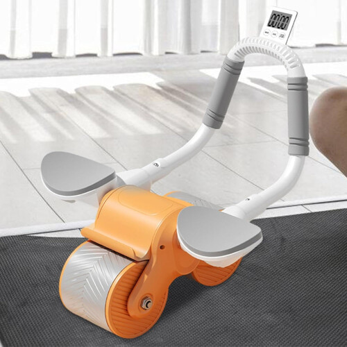 Ab Roller with Elbow Support, Abdominal Wheel with Timer  Gym Orange 1