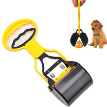 Pooper Scooper Pooper Pooper Scooper Long Handle Cat Poo Bags Dog Poo Bin Throw Scooper Automatic Pooper Scooper Yellow