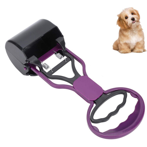 Pet scoop, springloaded, environmentally friendly, pet waste picker, violet 2