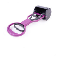 Dog Pooper Scooper Portable Long Handle Clean Picker Waste Pickup Jaw Easy Cleaning Tool Handle Grabber For Dogs And Cats Purple
