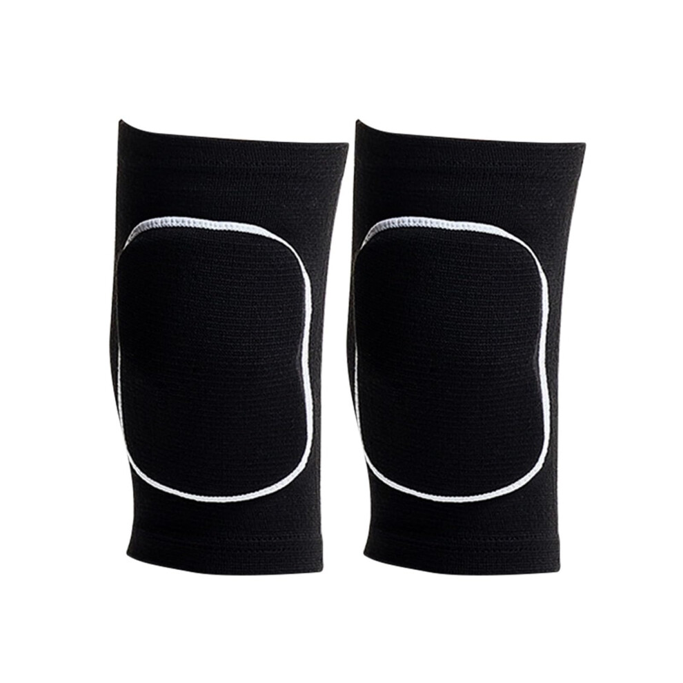 Black/White Winter Warm Knee Warmers 1 Pair Sports Kneepads Dancing Knee Protector Volleyball Yoga Knee Brace Support ( S)