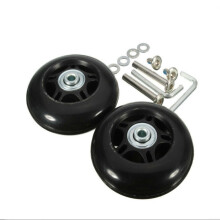 Replacement Wheels Set Includes 2 Black Luggage Wheels with Screws Swivel Castors Bearing Kits (G)
