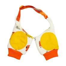 Cartoon Print Two Legged Canine Elbow Guard Dust-Orange