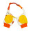Cartoon Print Two Legged Canine Elbow Guard Dust-Orange 1