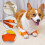 Cartoon Print Two Legged Canine Elbow Guard Dust-Orange 6