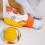 Cartoon Print Two Legged Canine Elbow Guard Dust-Orange 7