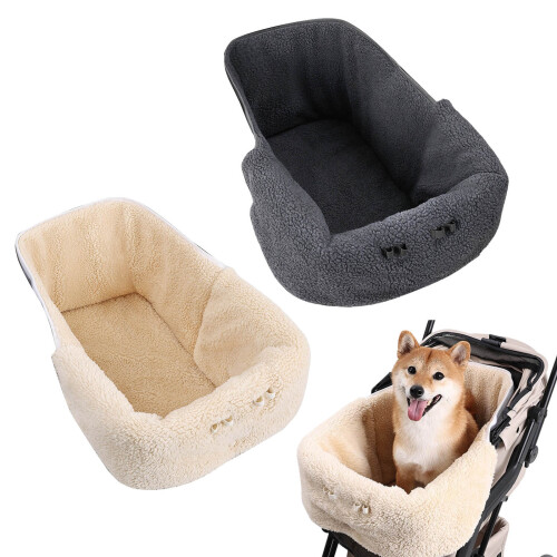 Windproof Pet Strollers Winter Liner Thermal Fleece-Gray 2