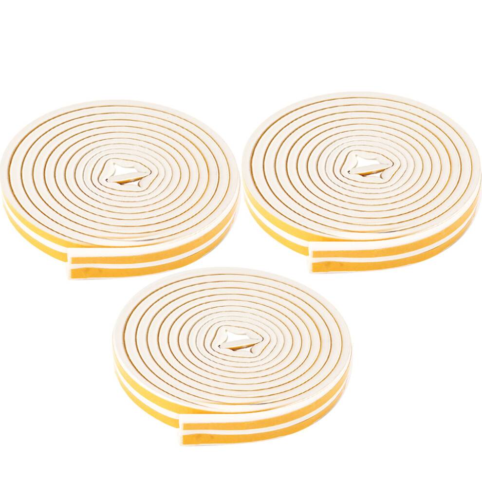 Weatherproof Door Seal With Adhesive Foam Weatherstripping, Customizable Length White Epdm Tape For Anti-Theft Doors, Wooden Doors (3Pcs) 9437117759728