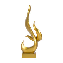 Modern Abstract Sculptures Resin Flame Figurines Statue-Gold