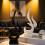 Modern Abstract Sculptures Resin Flame Figurines Statue-Gold 4