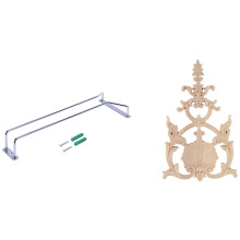 1 Set Glass Wine Champagne Cup Hangers Rack Holder with Screws & 1 Pcs Carved Applique Vintage Furniture Craft