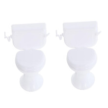 2 pieces bathroom model mini decoration mini ornament for kids (white)