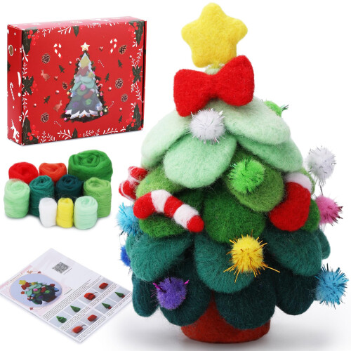 NadelfilzKits  Needle felting with basic tools  Santa dolls  Christmas tree